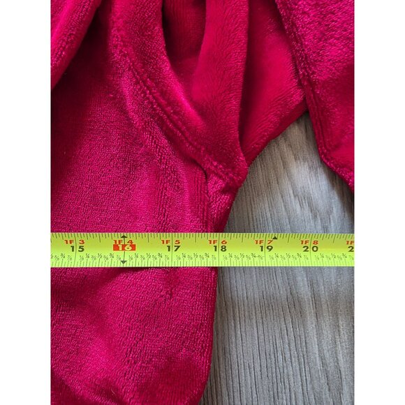 Lands End Girls Red Hooded Soft Plush Fleece Bathrobe Size 10 - Picture 8 of 8